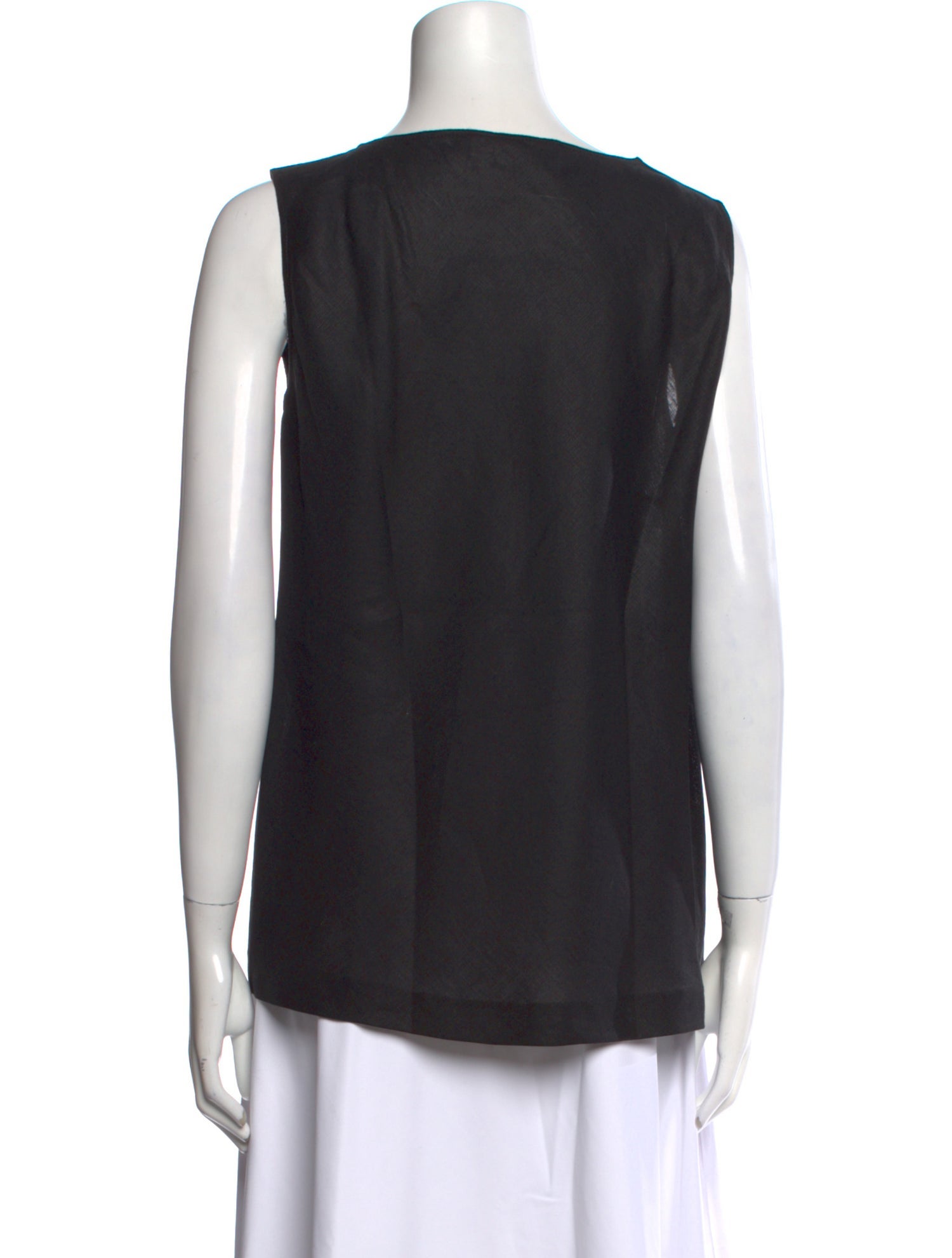 Max Mara Linen Scoop Neck Top